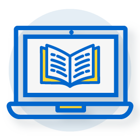 laptop computer with open book on screen