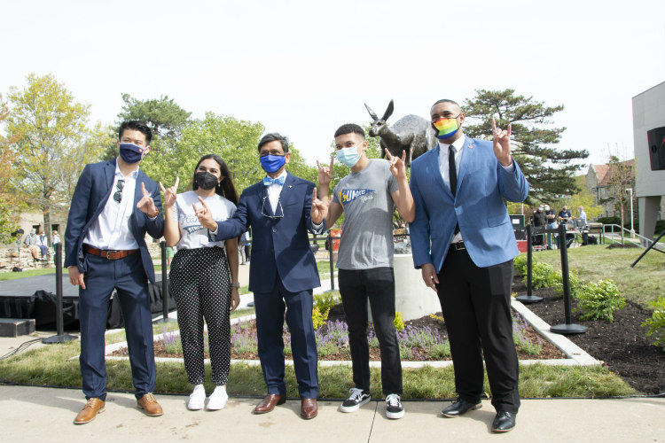 Student presidents stand