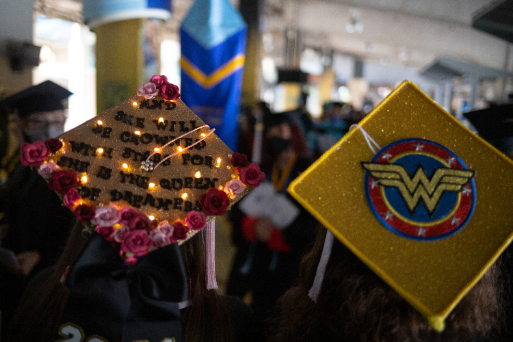 Decorated graduation caps