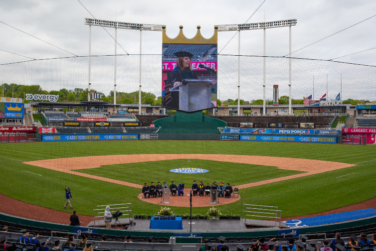 The stage was set near home plate