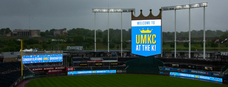 Congratulations to grads was on the screens