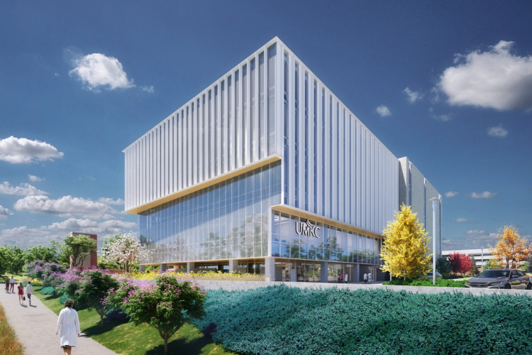 Rendering of the Healthcare Delivery and Innovation Building, which will be located at at 25th and Charlotte in 堪萨斯城, Missouri. 