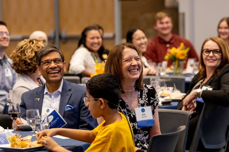 umkc chancellor and wife smiling