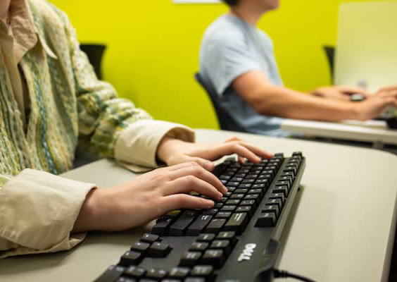 Hands on computer keyboard